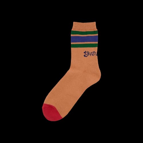 Brain Dead Logo Striped Quarter Sock 'Orange'