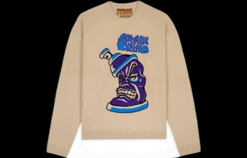 Brain Dead Spray Can Sweater 'Natural'