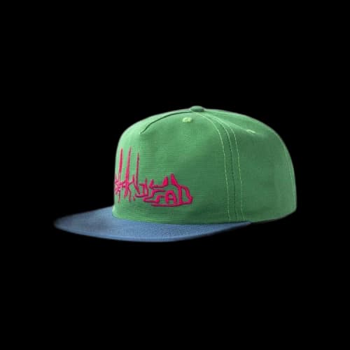 Brain Dead Distorted Text Five Panel Strapback 'Green'