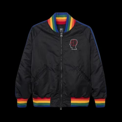 Brain Dead Records Embroidered Satin Club Jacket 'Black'