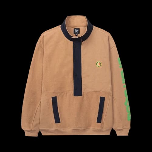 Brain Dead Global Works Snap Mock Neck Pullover 'Brown'