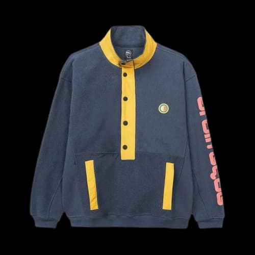 Brain Dead Global Works Snap Mock Neck Pullover 'Navy'
