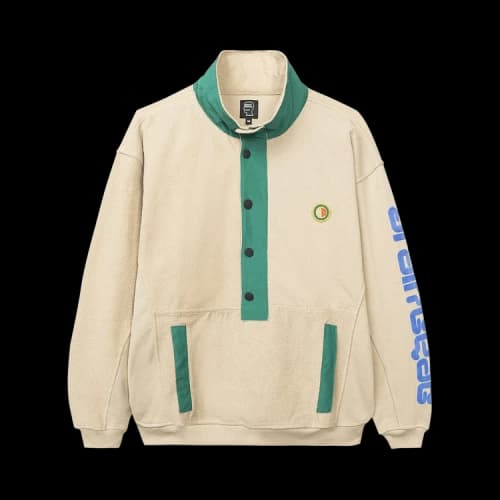 Brain Dead Global Works Snap Mock Neck Pullover 'Natural'