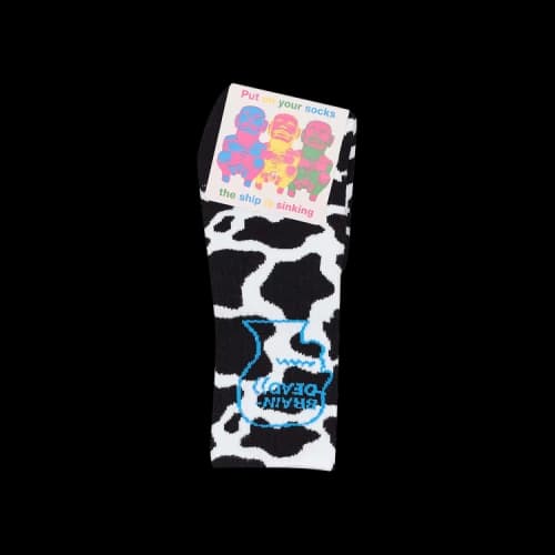 Brain Dead Cowprint Socks 'Cow/Blue'