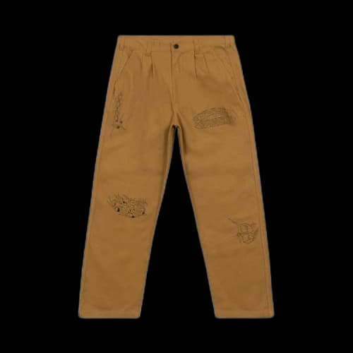 Brain Dead Whips And Chains Wide Leg Pleated Pants 'Khaki'