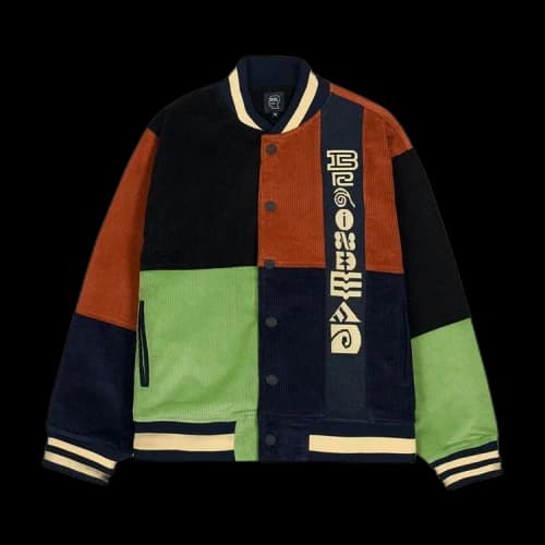 Brain Dead Jacquard Patchwork Letterman Jacket 'Multi'