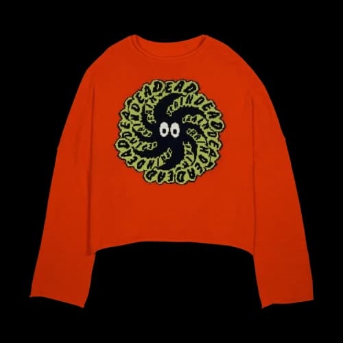 Brain Dead Spit It Oversized Cropped Boxy Sweater 'Red'
