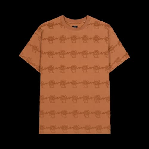 Brain Dead Running Head Textured Stripe Short-Sleeve 'Terracotta'