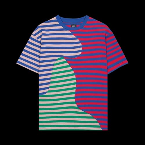 Brain Dead Organic Paneled Stripe Shirt 'Red/Blue'