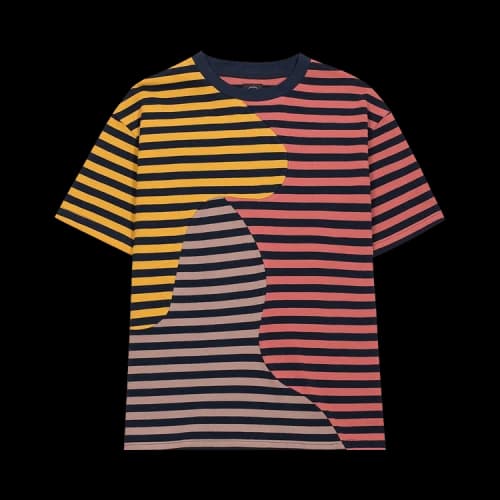 Brain Dead Organic Paneled Stripe Shirt 'Yellow/Brown'