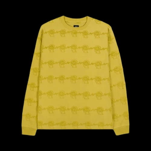 Brain Dead Running Head Textured Stripe Long-Sleeve 'Gold'