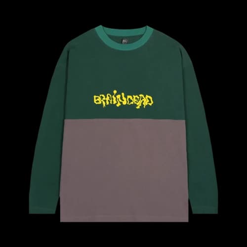 Brain Dead Embroidered Long-Sleeve Football Shirt 'Forest Green'