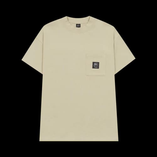 Brain Dead Heavyweight Jersey Mockneck Pocket-Shirt With PVC 'Tan'