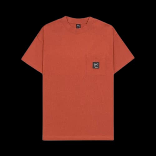 Brain Dead Heavyweight Jersey Mockneck Pocket-Shirt With PVC 'Orange'