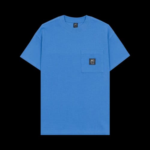 Brain Dead Waffle Knit Mockneck Pocket-Shirt With PVS 'Light Blue'