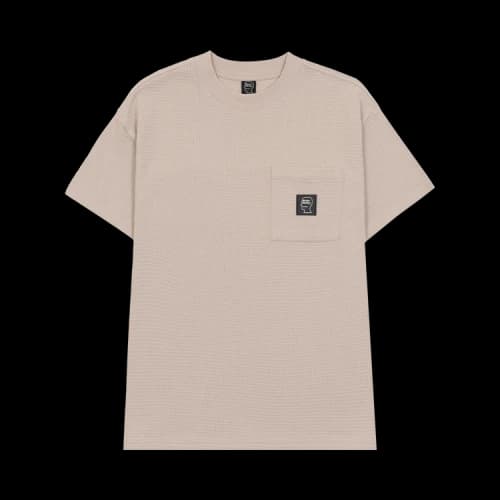Brain Dead Waffle Knit Mockneck Pocket-Shirt With PVS 'Tan'