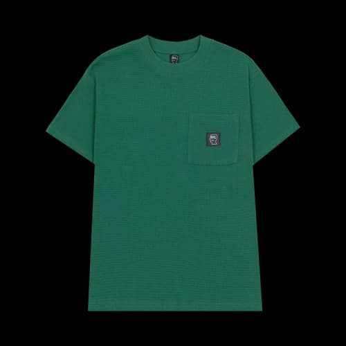 Brain Dead Waffle Knit Mockneck Pocket-Shirt With PVS 'Emerald'