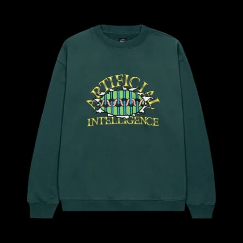 Brain Dead Artificial Intelligence Crewneck Sweatshirt 'Forest Green'