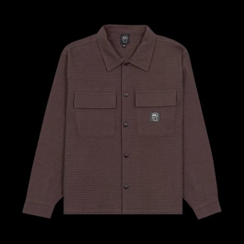 Brain Dead Waffle Snap Front-Shirt 'Brown'