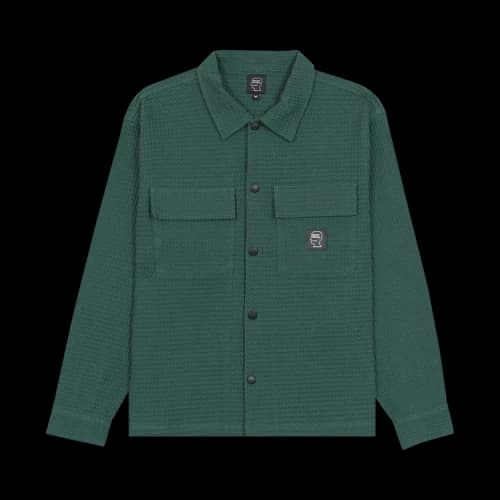 Brain Dead Waffle Snap Front-Shirt 'Mallard Green'