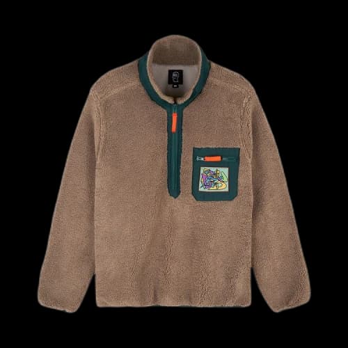 Brain Dead Teddy Sherpa Half Zip Jacket 'Nutmeg'