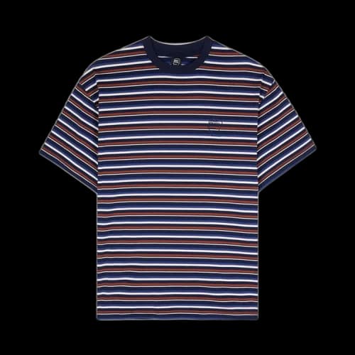 Brain Dead Nineties Blocked Striped T-Shirt 'Navy'
