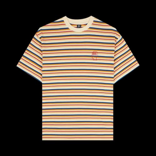 Brain Dead Nineties Blocked Striped T-Shirt 'Cream'