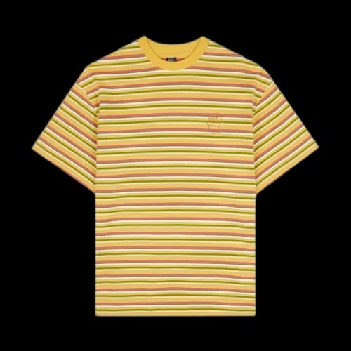 Brain Dead Nineties Blocked Striped T-Shirt 'Mustard'