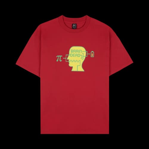 Brain Dead Low Battery T-Shirt 'Maroon'