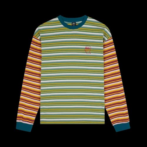 Brain Dead Nineties Blocked Striped Long-Sleeve 'Mallard'