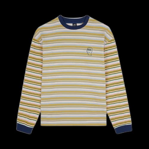 Brain Dead Nineties Blocked Striped Long-Sleeve 'Navy'