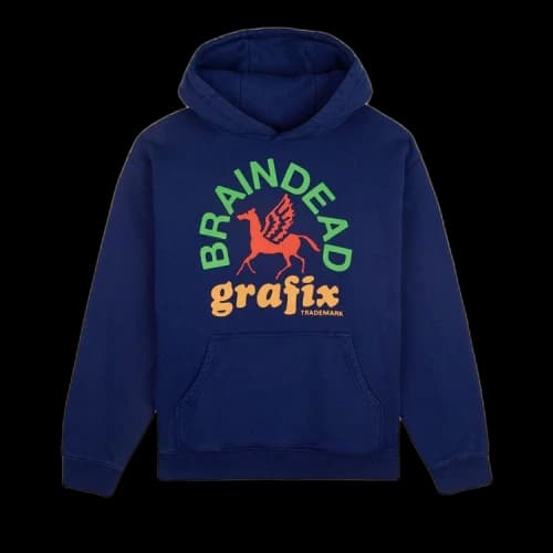 Brain Dead Grafix Hoodie 'Navy'