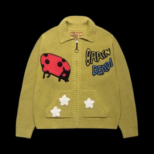 Brain Dead Buggin Out Neppy Bolero Sleeve Cardigan 'Green'