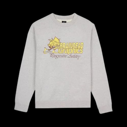 Brain Dead Progressive Artistry Crewneck Sweatshirt 'Heather Grey'