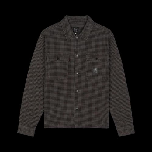 Brain Dead Waffle Button Front Shirt 'Charcoal'