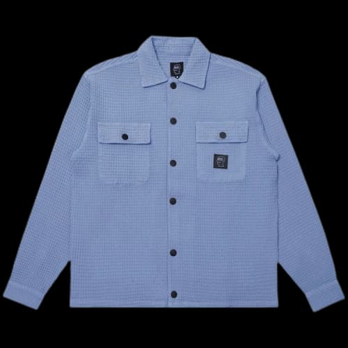 Brain Dead Waffle Button Front Shirt 'Blueberry'