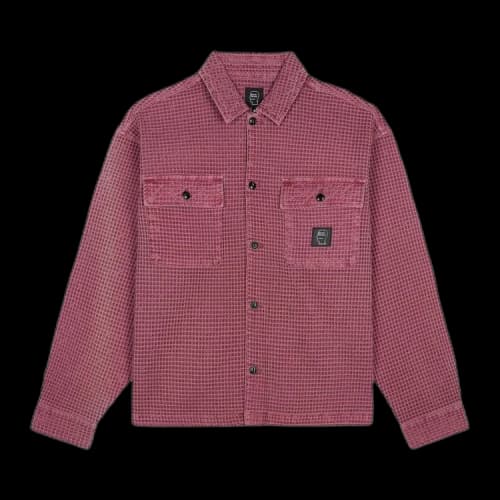 Brain Dead Waffle Button Front Shirt 'Raspberry'