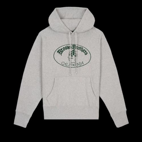 Brain Dead x Brooks Brothers California Logo Hoodie 'Grey'