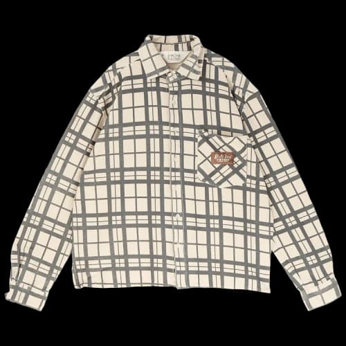Brain Dead Plaid French Terry Button Up 'Sand'