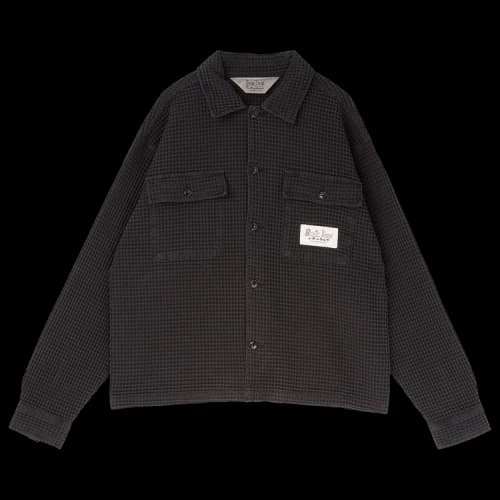 Brain Dead Waffle Button Front Shirt 'Black'