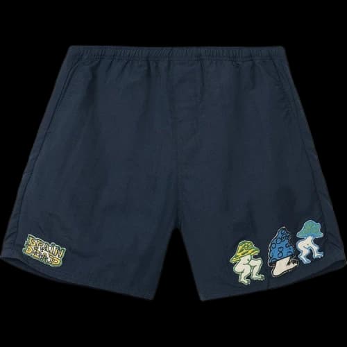 Brain Dead Mushroom Patch Nylon Beach Shorts 'Navy'