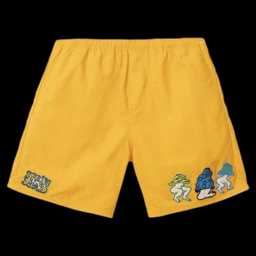 Brain Dead Mushroom Patch Nylon Beach Short 'Gold'