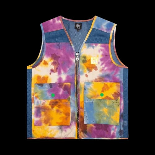Brain Dead Dyed Canvas Spacer Mesh Tactical Vest 'Tie-Dye'