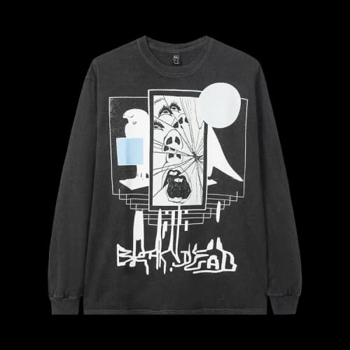 Brain Dead Shriek Of The Falcon Long-Sleeve Tee 'Washed Black'