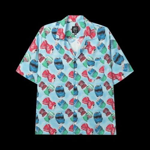 Brain Dead Aaron Jupin Cans Short-Sleeve Hawaiian Shirt 'Blue'