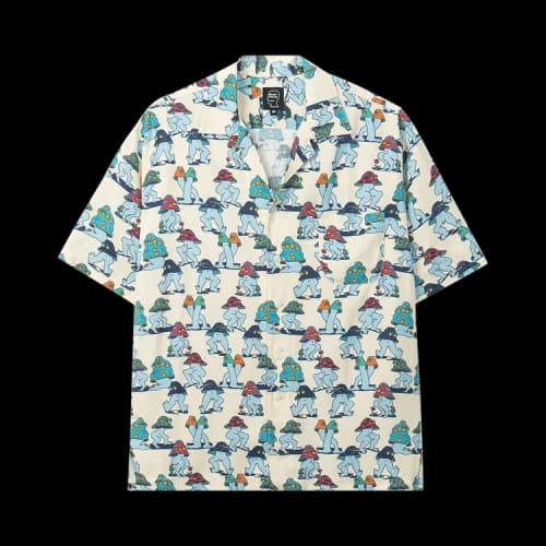 Brain Dead Mushroom Short-Sleeve Hawaiian Shirt 'Natural'
