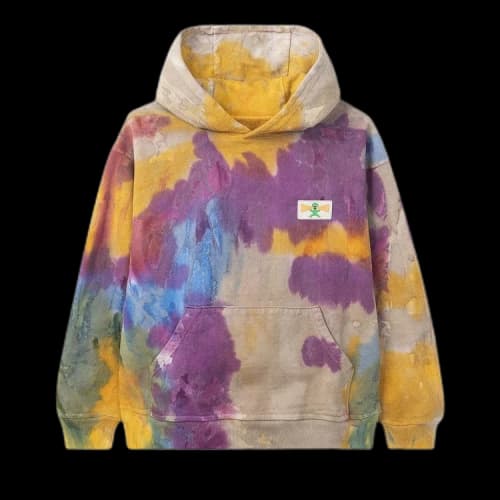 Brain Dead Shout PVC Patch Hooded Sweatshirt 'Tie-Dye'