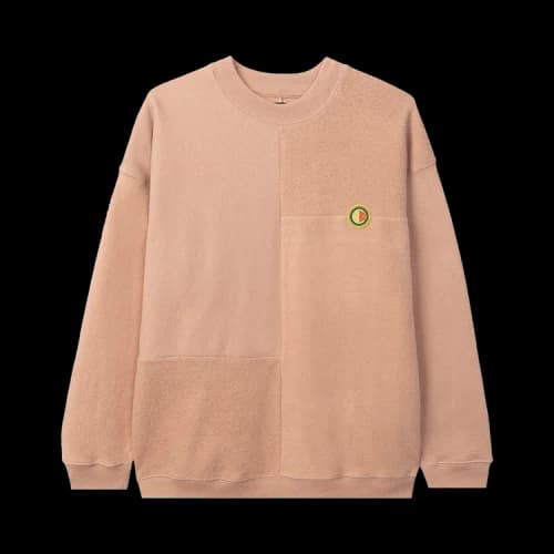 Brain Dead Global Works Split Panel Fleece & Terry Crewneck Sweatshirt 'Brown'