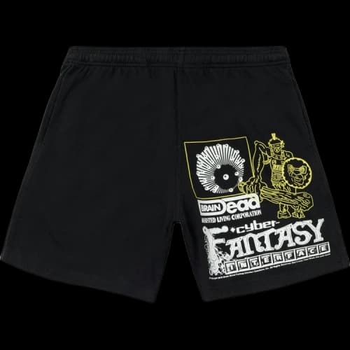 Brain Dead Cyber Fantasy Heavyweight Jersey Short 'Washed Black'