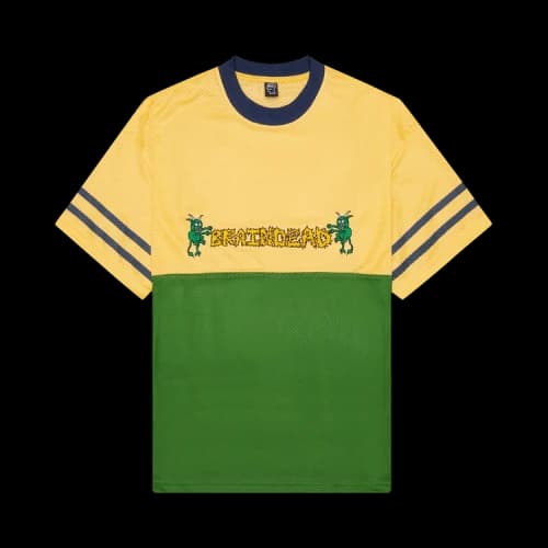 Brain Dead Paneled Football Mesh Shirt 'Yellow'
